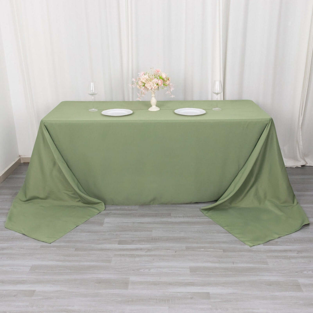 Premium Polyester 90"x156" Rectangle Tablecloth Dusty Sage Green - Seamless 220GSM Stain - Resistant Table Cover - Bell Racket Store