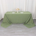Premium Polyester 90"x156" Rectangle Tablecloth Dusty Sage Green - Seamless 220GSM Stain - Resistant Table Cover - Bell Racket Store