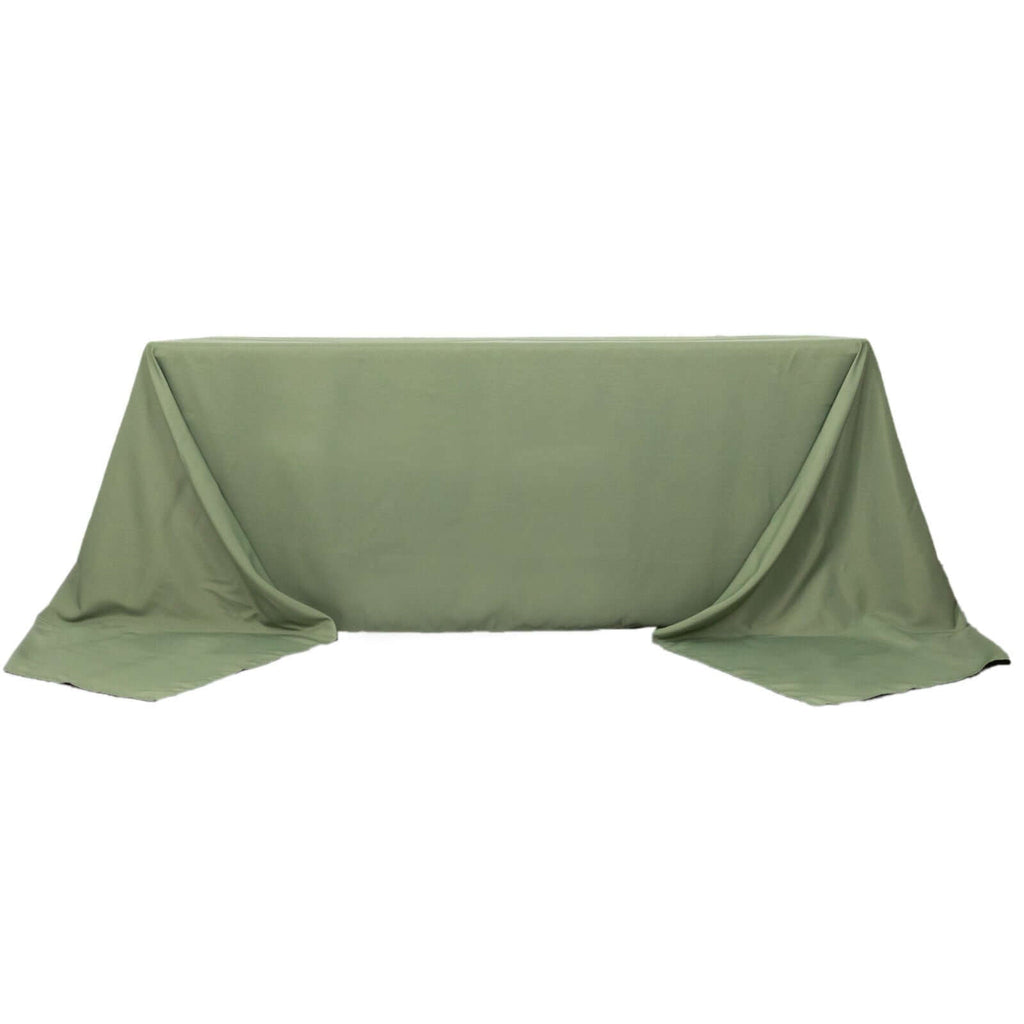 Premium Polyester 90"x156" Rectangle Tablecloth Dusty Sage Green - Seamless 220GSM Stain - Resistant Table Cover - Bell Racket Store