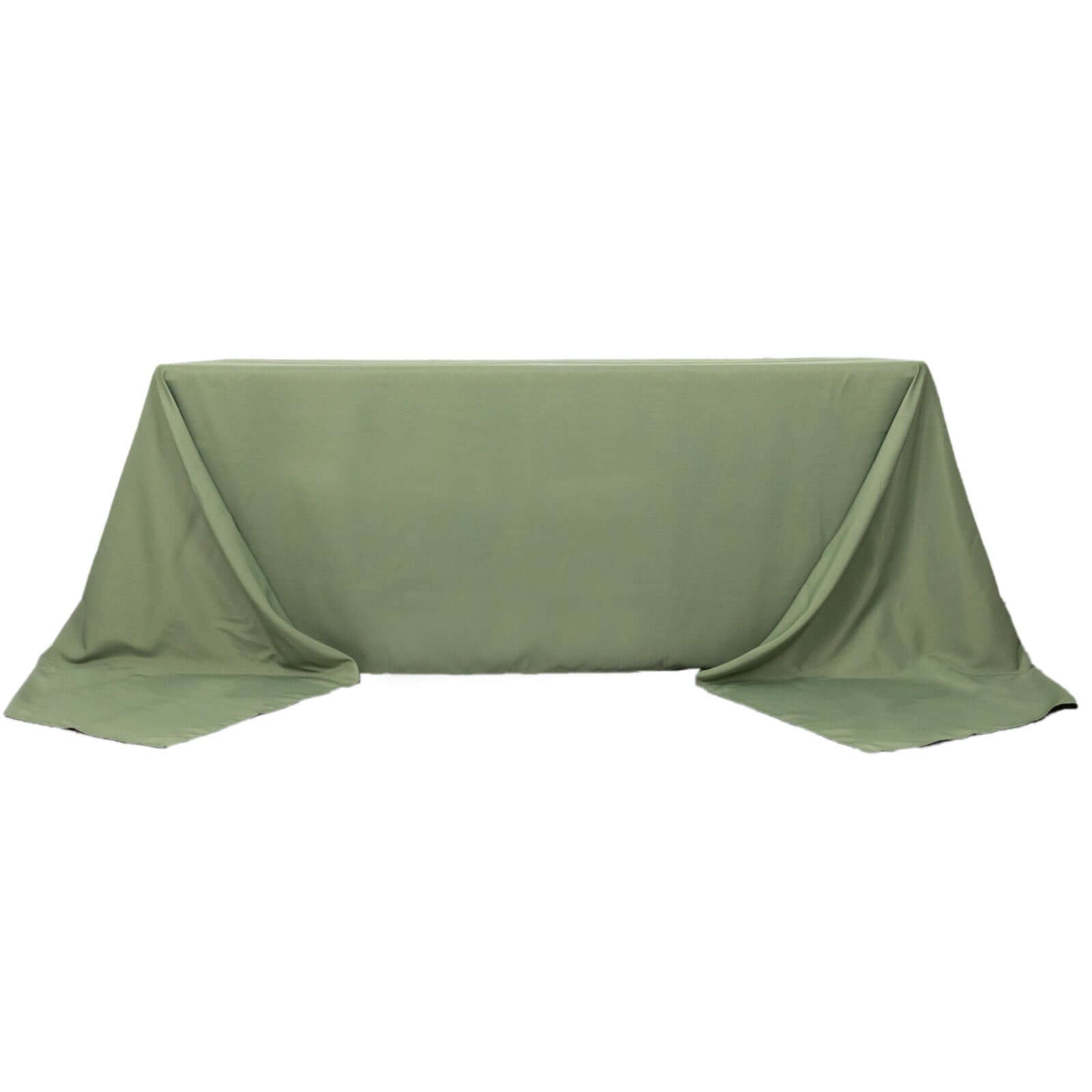 Premium Polyester 90"x156" Rectangle Tablecloth Dusty Sage Green - Seamless 220GSM Stain - Resistant Table Cover - Bell Racket Store