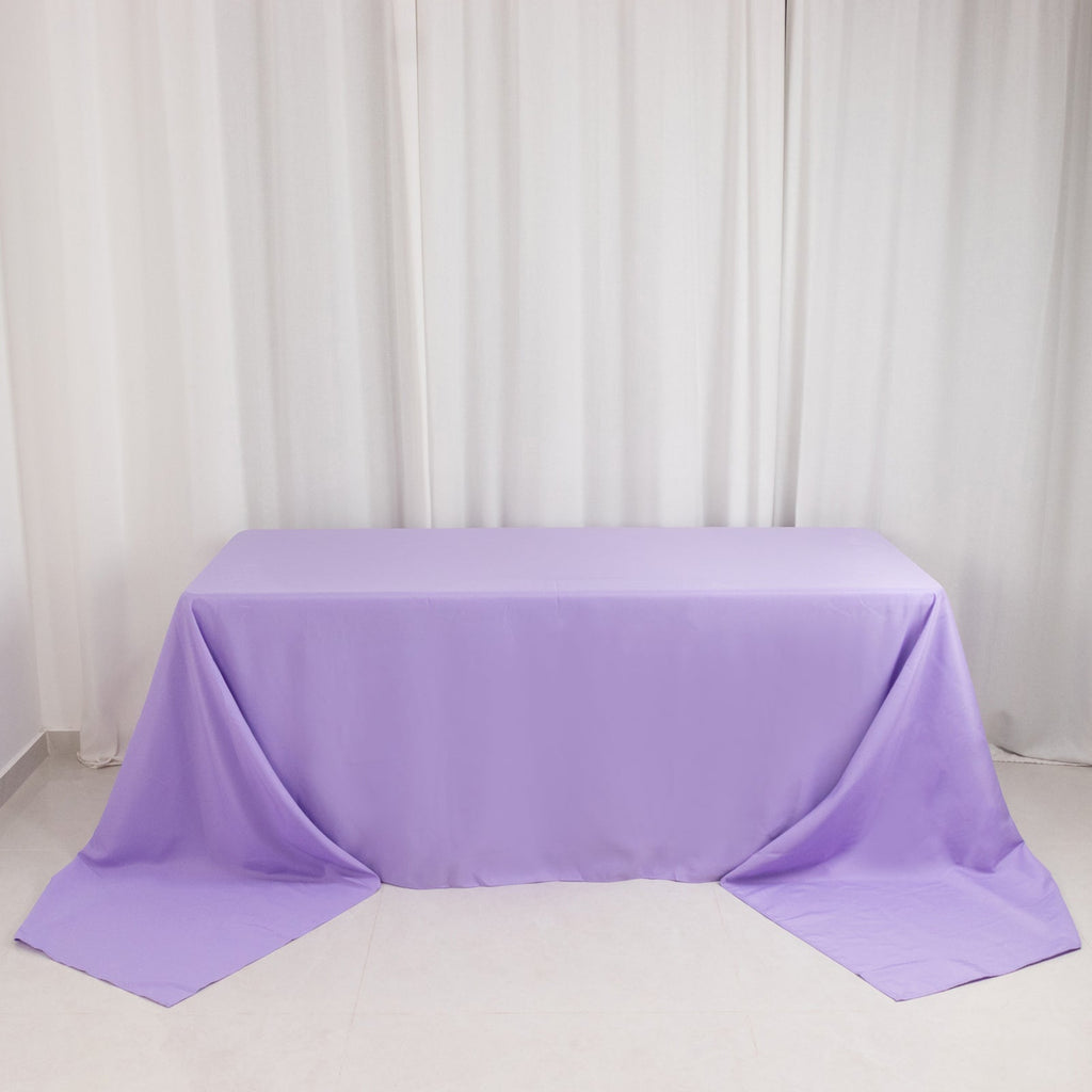 Premium Polyester 90"x156" Rectangle Tablecloth Lavender Lilac - Seamless 220GSM Stain - Resistant Table Cover - Bell Racket Store