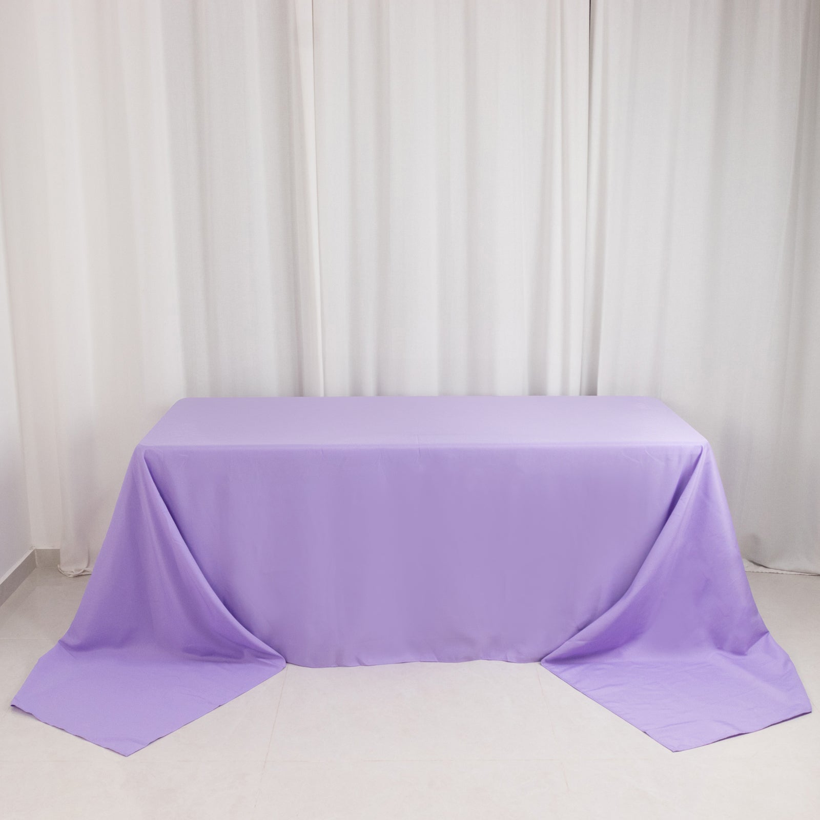 Premium Polyester 90"x156" Rectangle Tablecloth Lavender Lilac - Seamless 220GSM Stain - Resistant Table Cover - Bell Racket Store