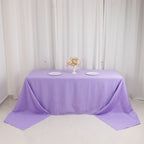 Premium Polyester 90"x156" Rectangle Tablecloth Lavender Lilac - Seamless 220GSM Stain - Resistant Table Cover - Bell Racket Store