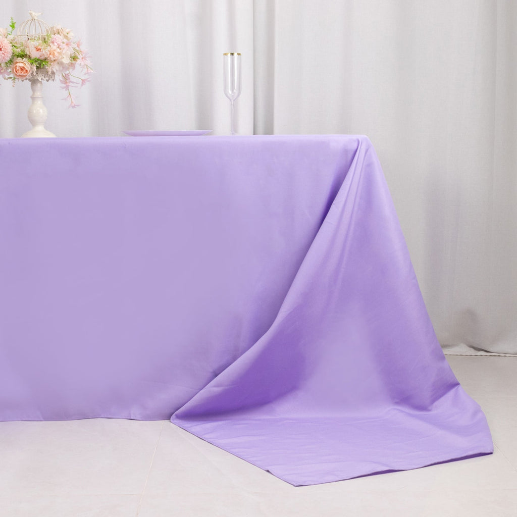 Premium Polyester 90"x156" Rectangle Tablecloth Lavender Lilac - Seamless 220GSM Stain - Resistant Table Cover - Bell Racket Store