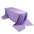 Premium Polyester 90"x156" Rectangle Tablecloth Lavender Lilac - Seamless 220GSM Stain - Resistant Table Cover - Bell Racket Store