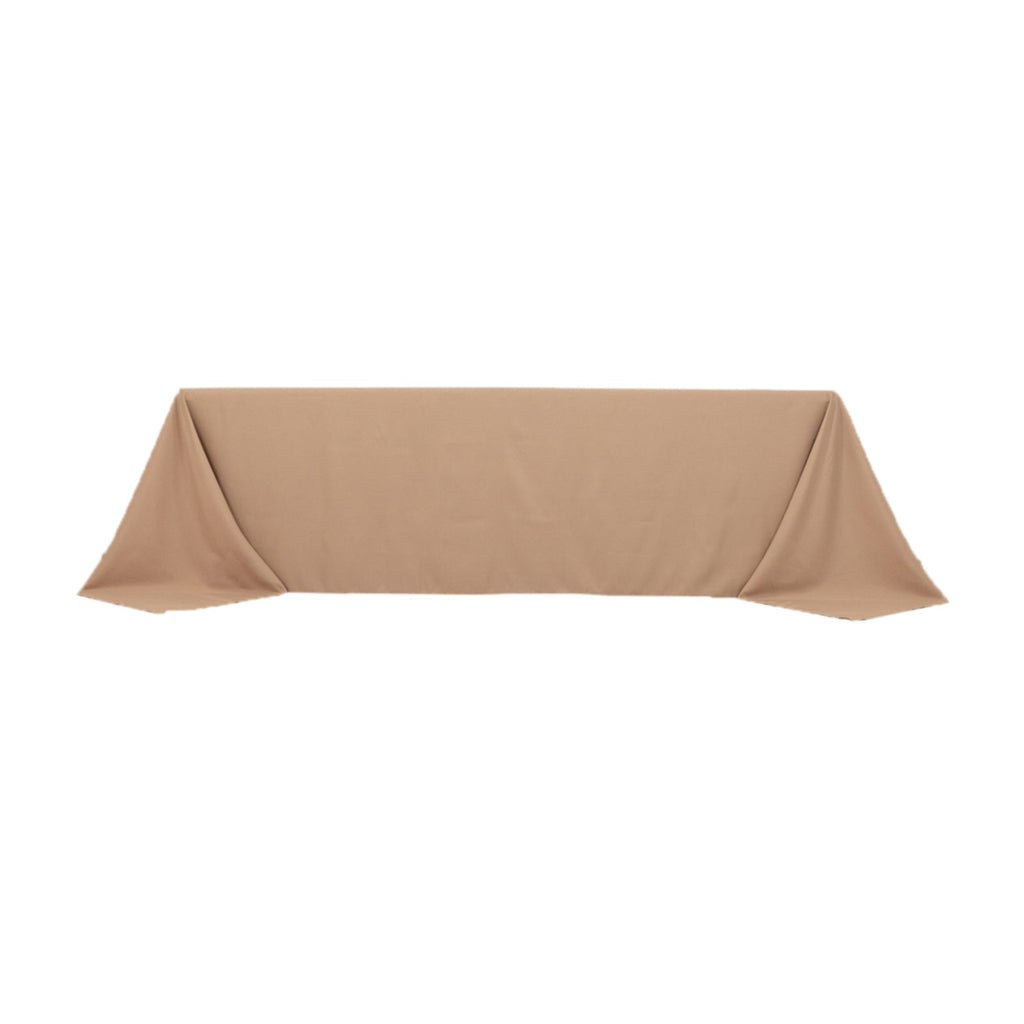 Premium Polyester 90"x156" Rectangle Tablecloth Nude - Seamless 220GSM Stain - Resistant Table Cover - Bell Racket Store