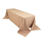 Premium Polyester 90"x156" Rectangle Tablecloth Nude - Seamless 220GSM Stain - Resistant Table Cover - Bell Racket Store