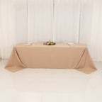 Premium Polyester 90"x156" Rectangle Tablecloth Nude - Seamless 220GSM Stain - Resistant Table Cover - Bell Racket Store