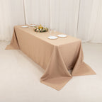 Premium Polyester 90"x156" Rectangle Tablecloth Nude - Seamless 220GSM Stain - Resistant Table Cover - Bell Racket Store