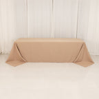 Premium Polyester 90"x156" Rectangle Tablecloth Nude - Seamless 220GSM Stain - Resistant Table Cover - Bell Racket Store