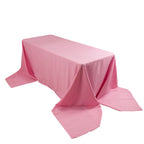 Premium Polyester 90"x156" Rectangle Tablecloth Pink - Seamless 220GSM Stain - Resistant Table Cover - Bell Racket Store