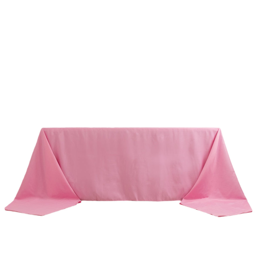 Premium Polyester 90"x156" Rectangle Tablecloth Pink - Seamless 220GSM Stain - Resistant Table Cover - Bell Racket Store