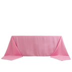 Premium Polyester 90"x156" Rectangle Tablecloth Pink - Seamless 220GSM Stain - Resistant Table Cover - Bell Racket Store