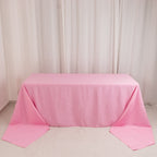 Premium Polyester 90"x156" Rectangle Tablecloth Pink - Seamless 220GSM Stain - Resistant Table Cover - Bell Racket Store