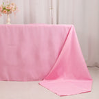 Premium Polyester 90"x156" Rectangle Tablecloth Pink - Seamless 220GSM Stain - Resistant Table Cover - Bell Racket Store