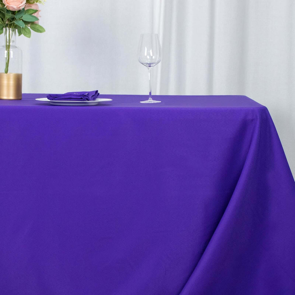 Premium Polyester 90"x156" Rectangle Tablecloth Purple - Seamless 220GSM Stain - Resistant Table Cover - Bell Racket Store