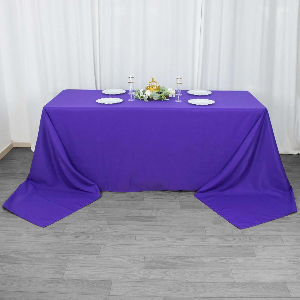 Premium Polyester 90"x156" Rectangle Tablecloth Purple - Seamless 220GSM Stain - Resistant Table Cover - Bell Racket Store