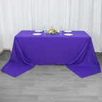 Premium Polyester 90"x156" Rectangle Tablecloth Purple - Seamless 220GSM Stain - Resistant Table Cover - Bell Racket Store