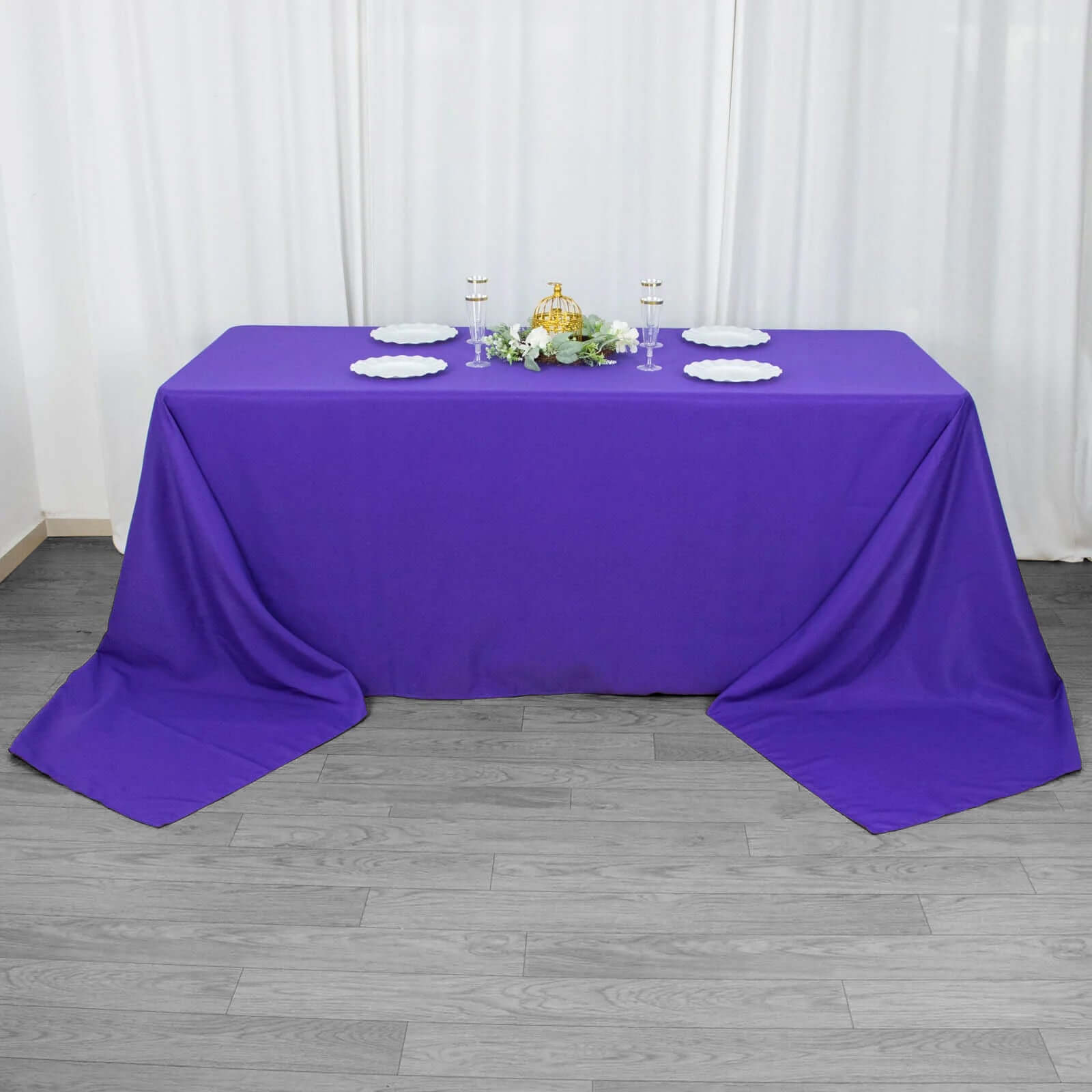 Premium Polyester 90"x156" Rectangle Tablecloth Purple - Seamless 220GSM Stain - Resistant Table Cover - Bell Racket Store