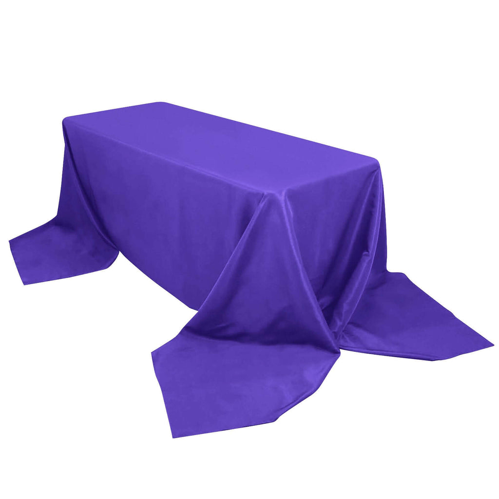 Premium Polyester 90"x156" Rectangle Tablecloth Purple - Seamless 220GSM Stain - Resistant Table Cover - Bell Racket Store