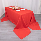 Premium Polyester 90"x156" Rectangle Tablecloth Red - Seamless 220GSM Stain - Resistant Table Cover - Bell Racket Store
