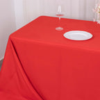 Premium Polyester 90"x156" Rectangle Tablecloth Red - Seamless 220GSM Stain - Resistant Table Cover - Bell Racket Store