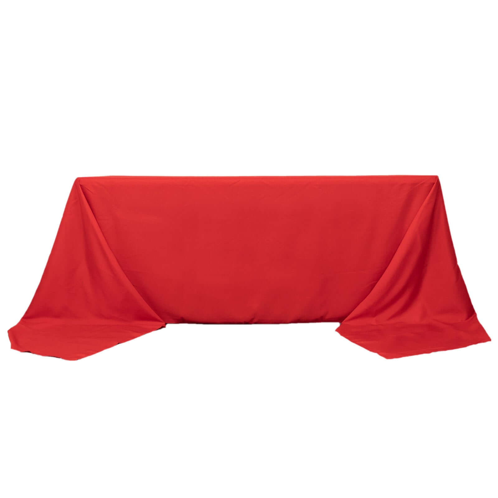 Premium Polyester 90"x156" Rectangle Tablecloth Red - Seamless 220GSM Stain - Resistant Table Cover - Bell Racket Store
