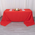 Premium Polyester 90"x156" Rectangle Tablecloth Red - Seamless 220GSM Stain - Resistant Table Cover - Bell Racket Store