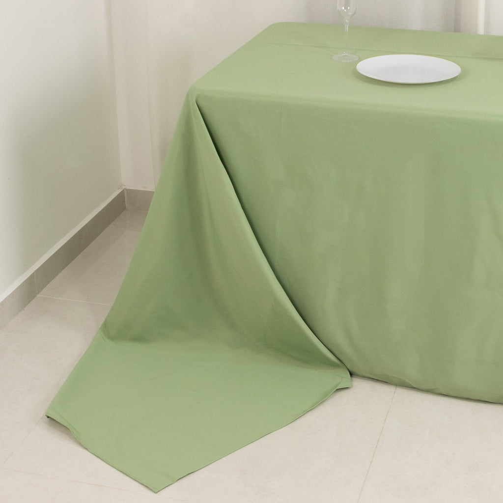 Premium Polyester 90"x156" Rectangle Tablecloth Sage Green - Seamless 220GSM Stain - Resistant Table Cover - Bell Racket Store
