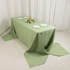 Premium Polyester 90"x156" Rectangle Tablecloth Sage Green - Seamless 220GSM Stain - Resistant Table Cover - Bell Racket Store