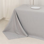 Premium Polyester 90"x156" Rectangle Tablecloth Silver - Seamless 220GSM Stain - Resistant Table Cover - Bell Racket Store