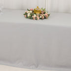 Premium Polyester 90"x156" Rectangle Tablecloth Silver - Seamless 220GSM Stain - Resistant Table Cover - Bell Racket Store