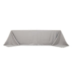 Premium Polyester 90"x156" Rectangle Tablecloth Silver - Seamless 220GSM Stain - Resistant Table Cover - Bell Racket Store