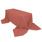 Premium Polyester 90"x156" Rectangle Tablecloth Terracotta (Rust) - Seamless 220GSM Stain-Resistant Table Cover