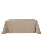 Faux Linen 90"x156" Rectangular Tablecloth Taupe - Slubby Texture Wrinkle-Resistant Seamless Table Cover
