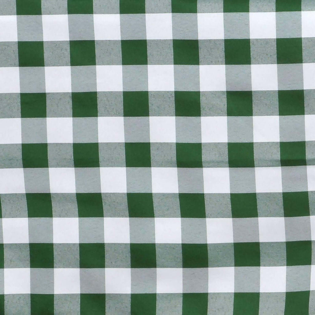 Polyester 120" Round Tablecloth White/Green Seamless - Checkered Buffalo Plaid Table Cover