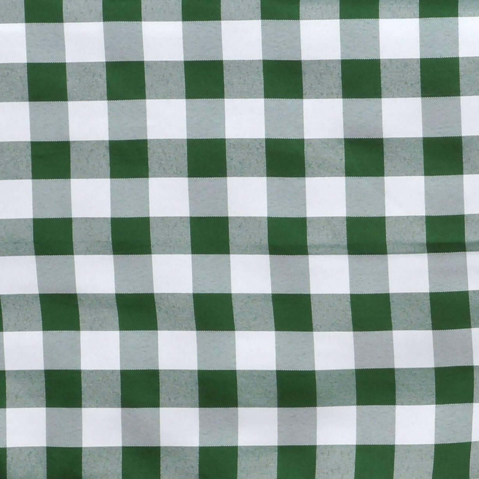 Polyester 120" Round Tablecloth White/Green Seamless - Checkered Buffalo Plaid Table Cover