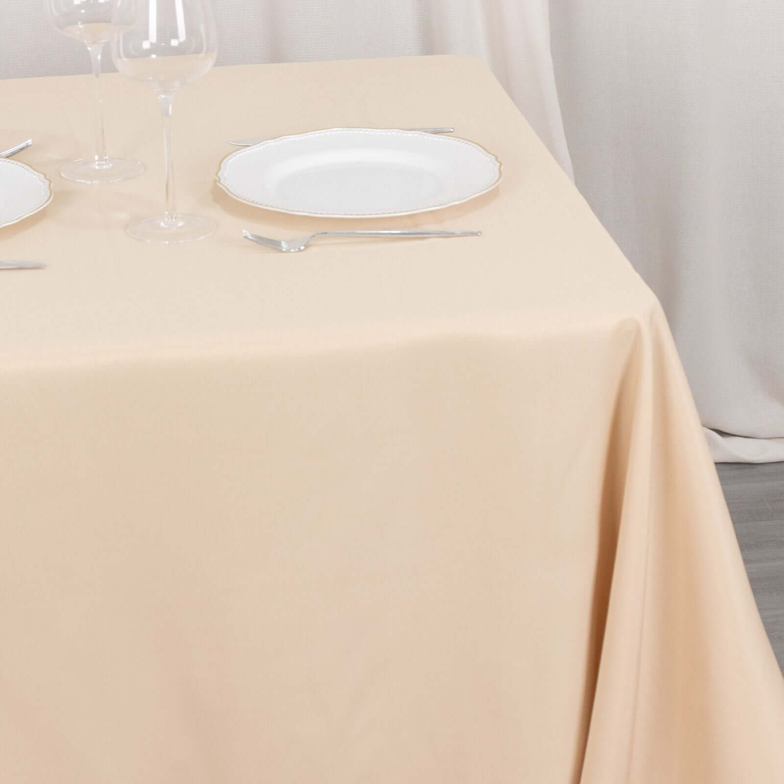 Premium Polyester Square Tablecloth 70"x70" Beige 220GSM Wrinkle - Resistant Table Cover - Bell Racket Store