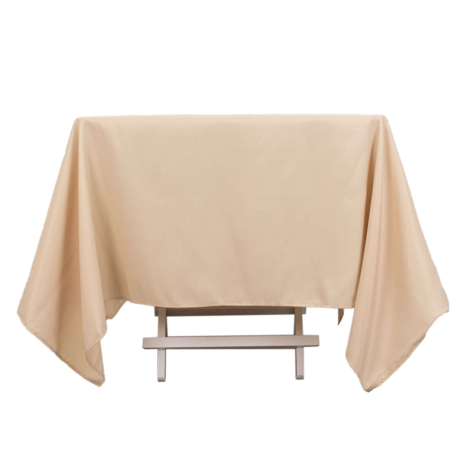 Premium Polyester Square Tablecloth 70"x70" Beige 220GSM Wrinkle - Resistant Table Cover - Bell Racket Store
