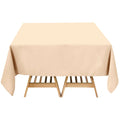 Premium Polyester Square Tablecloth 70"x70" Beige 220GSM Wrinkle - Resistant Table Cover - Bell Racket Store