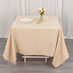 Premium Polyester Square Tablecloth 70"x70" Beige 220GSM Wrinkle - Resistant Table Cover - Bell Racket Store