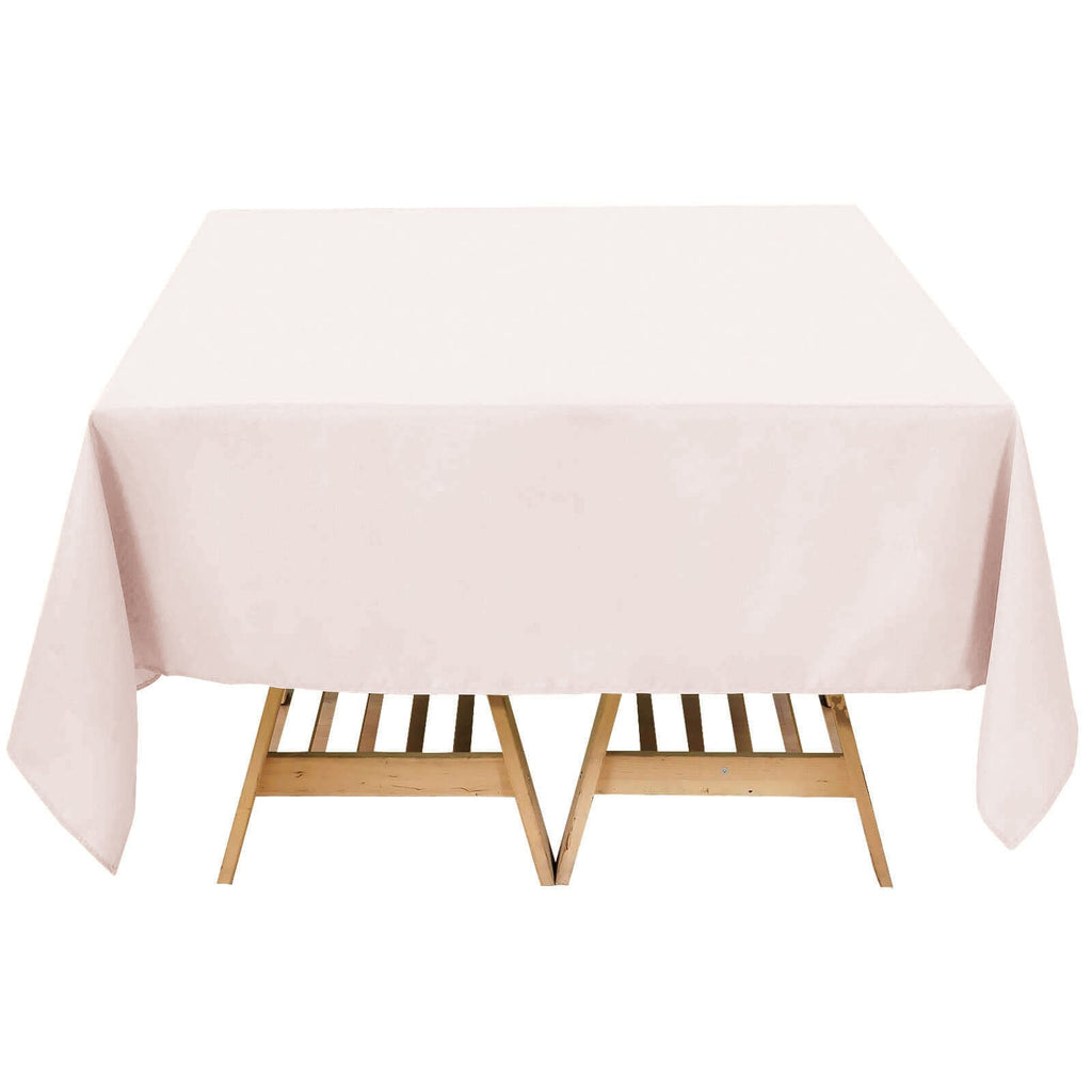Premium Polyester Square Tablecloth 70"x70" Blush 220GSM Wrinkle - Resistant Table Cover - Bell Racket Store