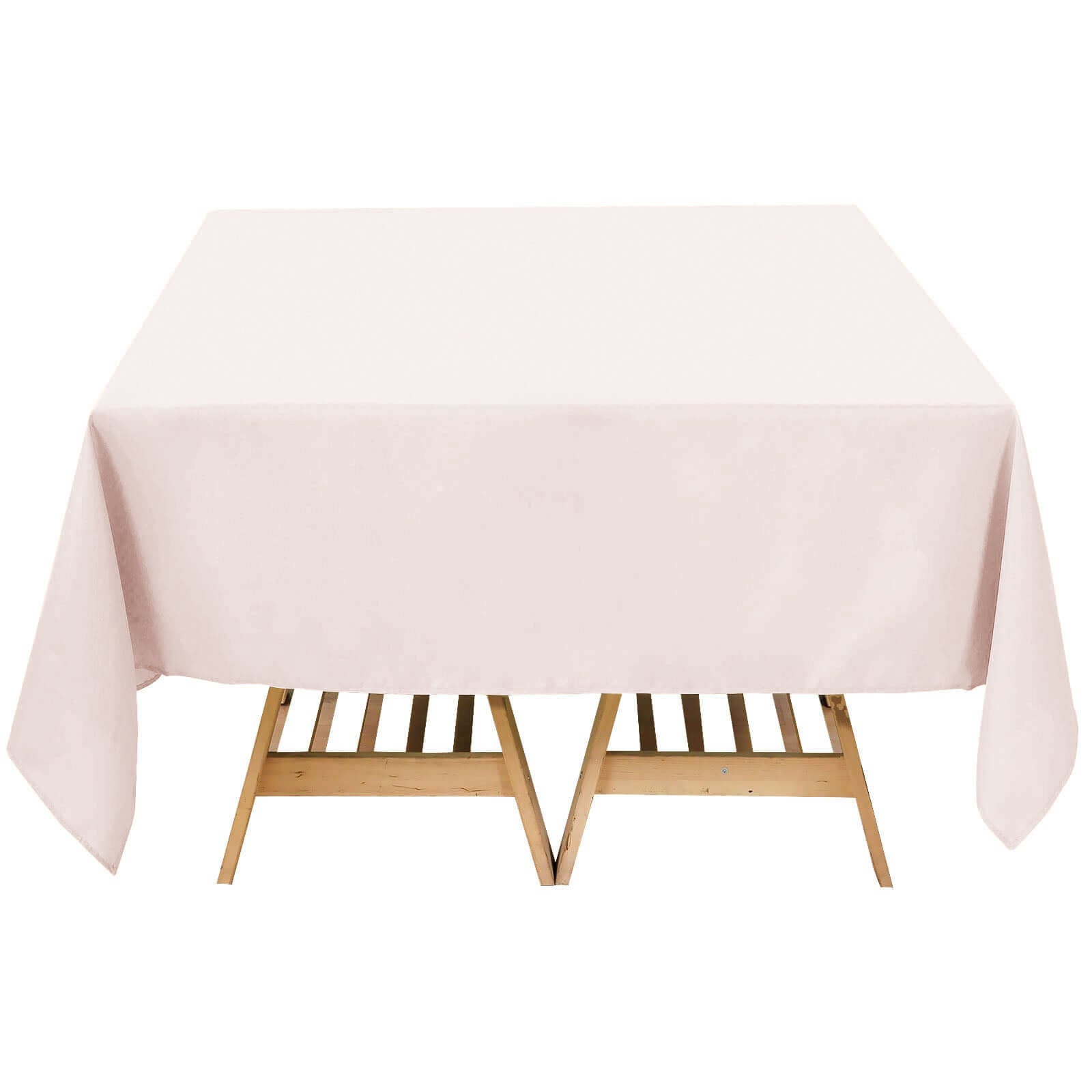 Premium Polyester Square Tablecloth 70"x70" Blush 220GSM Wrinkle - Resistant Table Cover - Bell Racket Store