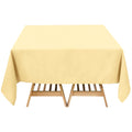 Premium Polyester Square Tablecloth 70"x70" Champagne 220GSM Wrinkle-Resistant Table Cover