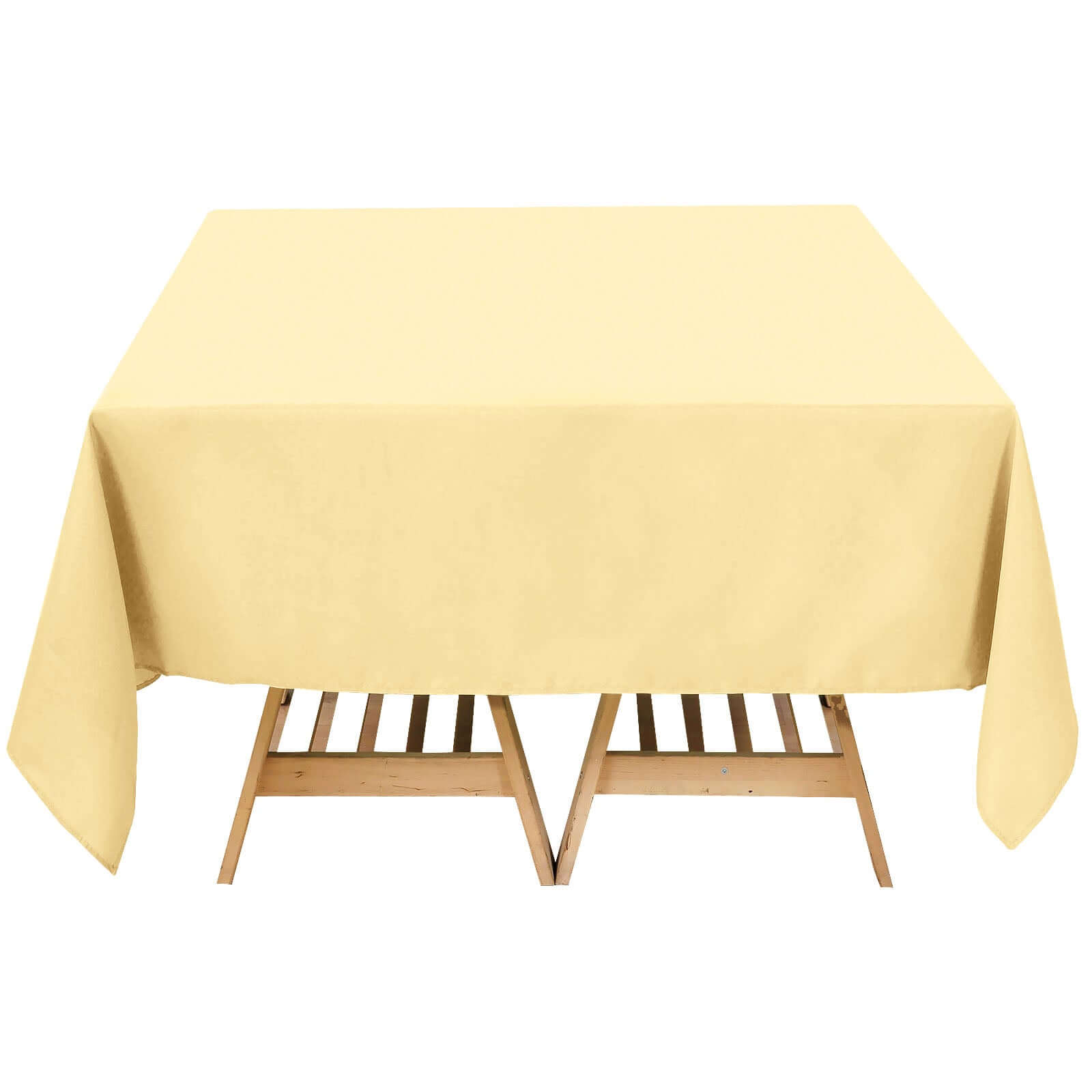 Premium Polyester Square Tablecloth 70"x70" Champagne 220GSM Wrinkle-Resistant Table Cover