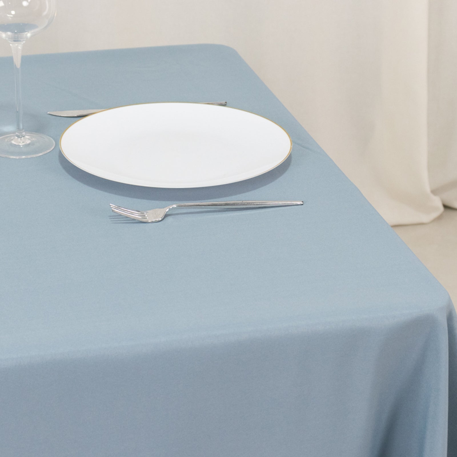 Premium Polyester Square Tablecloth 70"x70" Dusty Blue 220GSM Wrinkle - Resistant Table Cover - Bell Racket Store