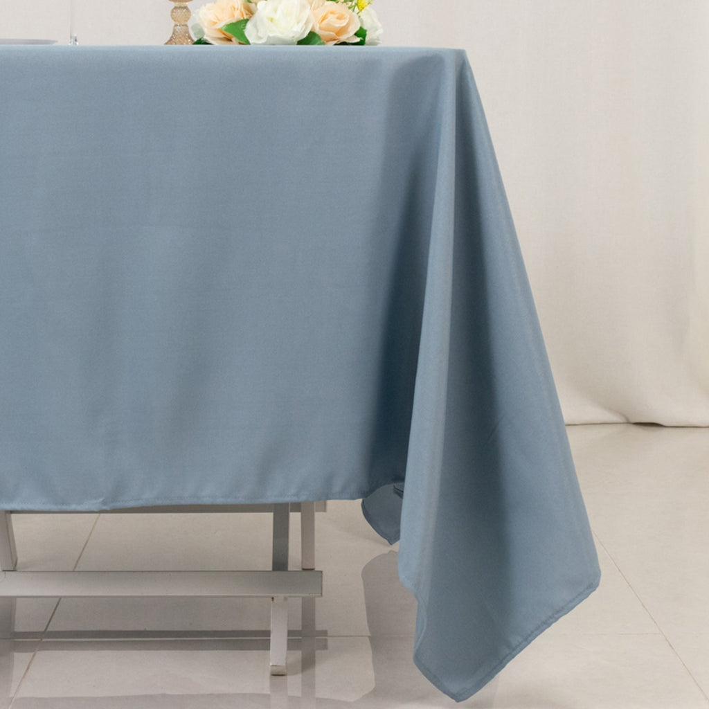 Premium Polyester Square Tablecloth 70"x70" Dusty Blue 220GSM Wrinkle - Resistant Table Cover - Bell Racket Store