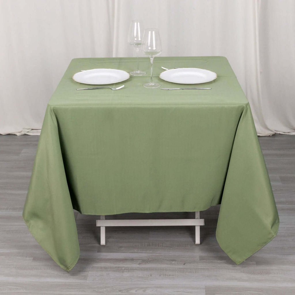 Premium Polyester Square Tablecloth 70"x70" Dusty Sage Green - 220GSM Wrinkle - Resistant Table Cover - Bell Racket Store