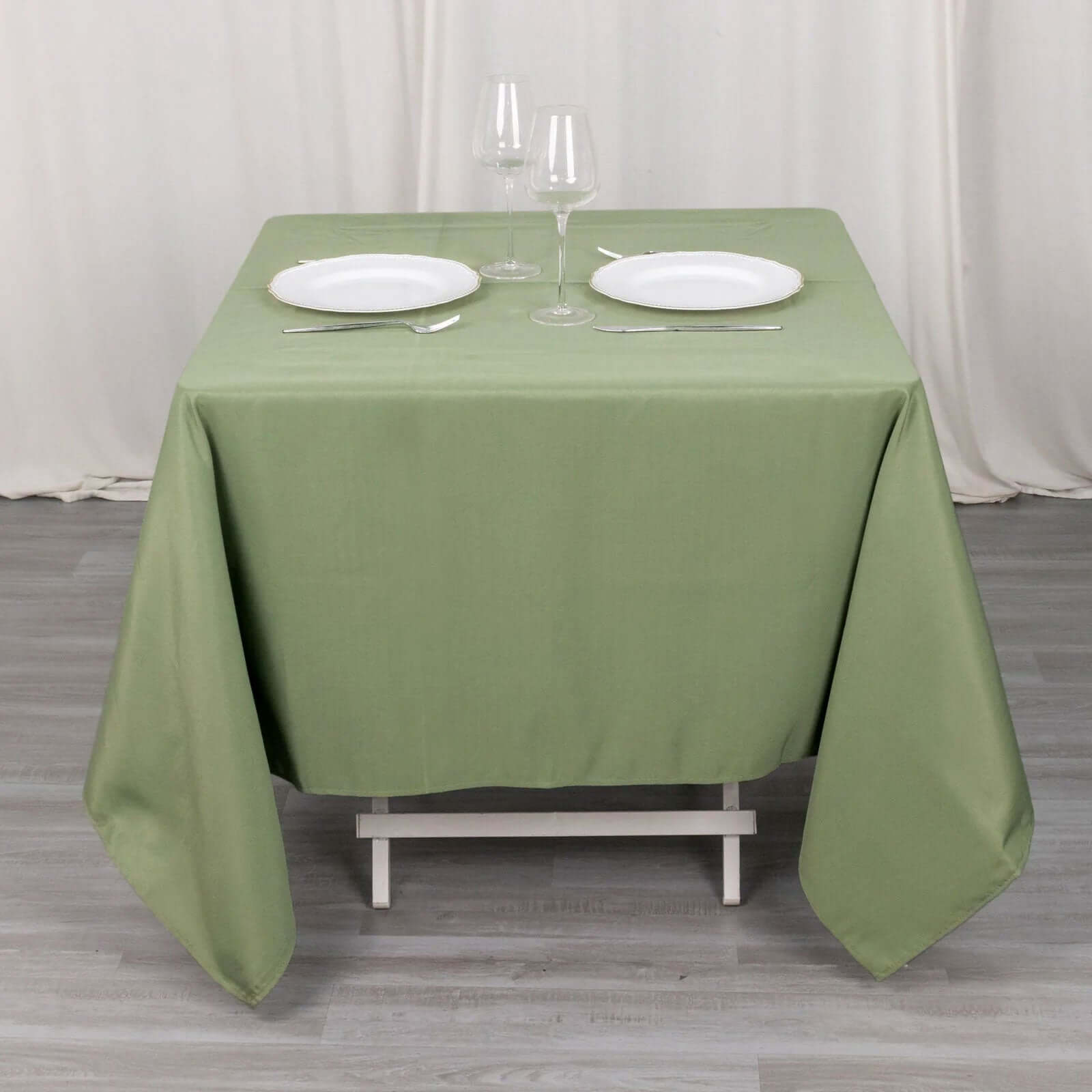 Premium Polyester Square Tablecloth 70"x70" Dusty Sage Green - 220GSM Wrinkle - Resistant Table Cover - Bell Racket Store