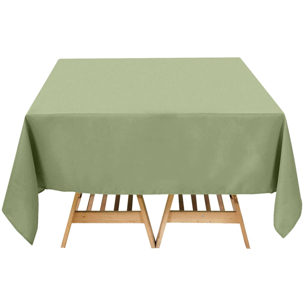 Premium Polyester Square Tablecloth 70"x70" Dusty Sage Green - 220GSM Wrinkle - Resistant Table Cover - Bell Racket Store